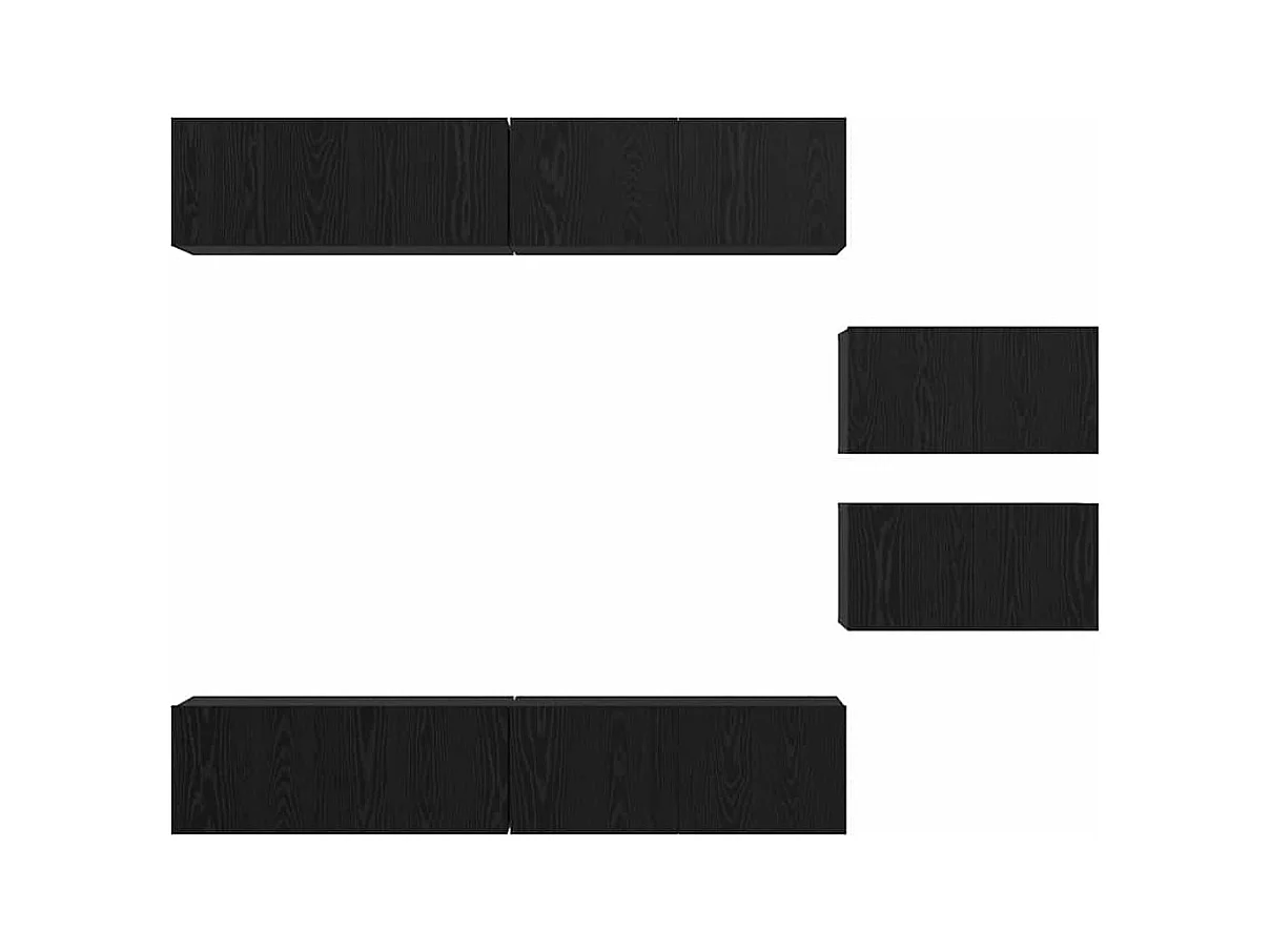 Ensemble meuble TV 6 pièces Chêne noir 80 x 30 x 30 cm