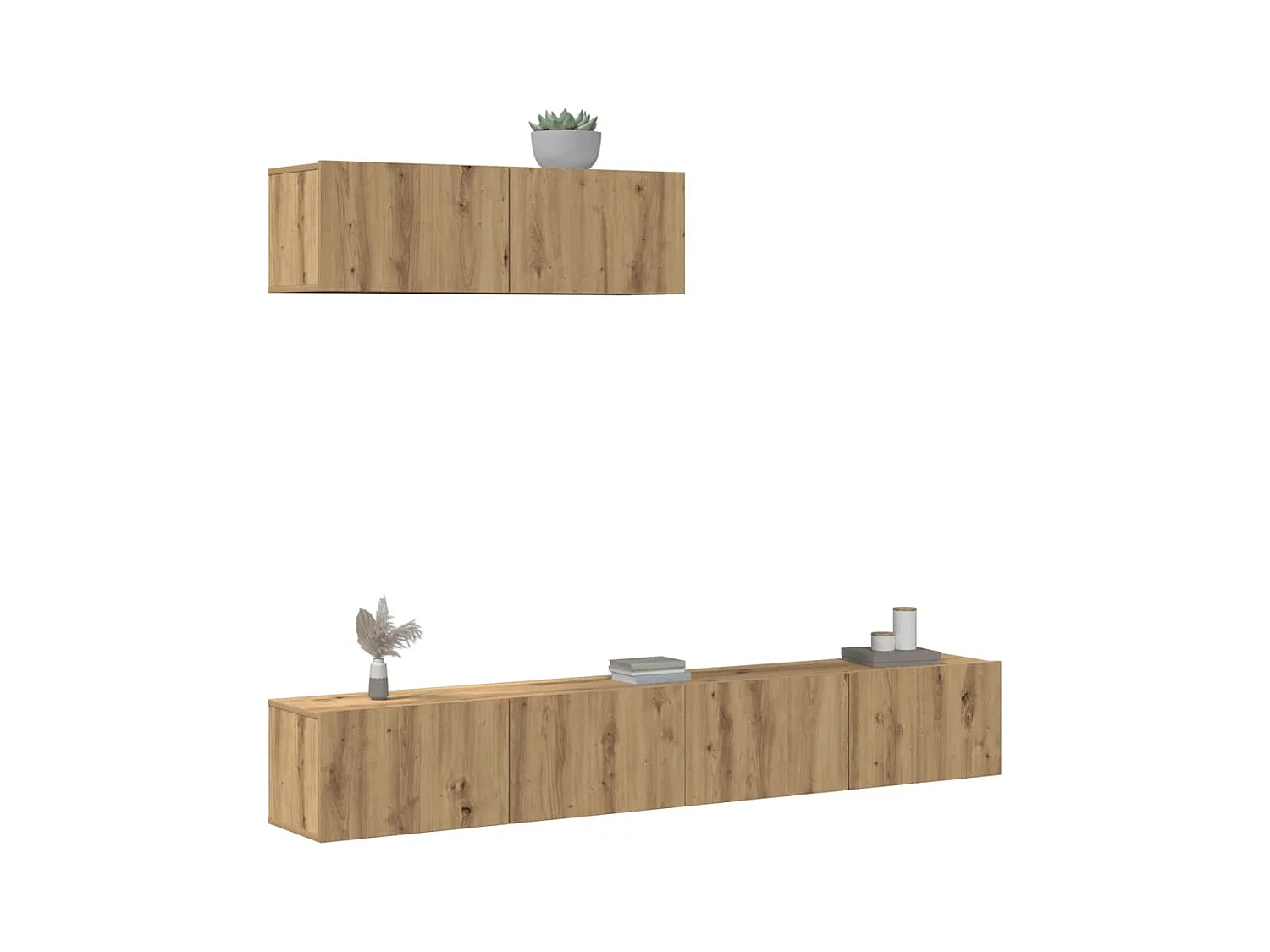 Mueble para TV de pared madera contrachapada artesanal 3 piezas