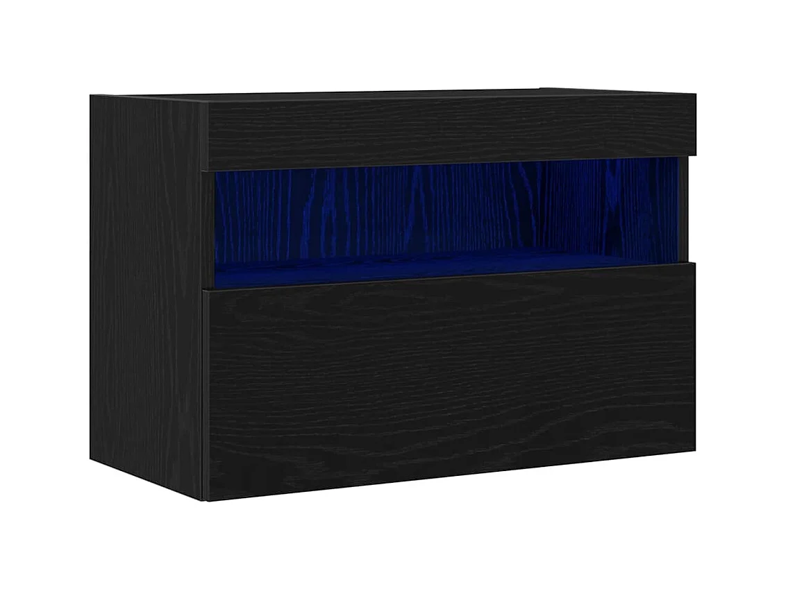 Meuble TV mural Chêne noir 60 x 30 x 40 cm Bois d'ingénierie