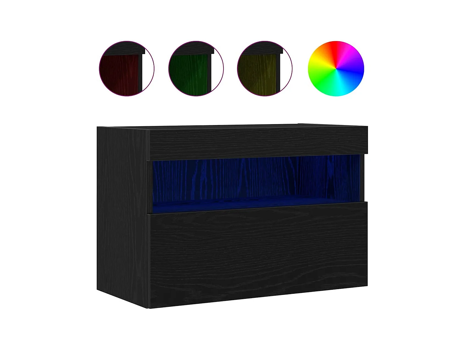 Meuble TV mural Chêne noir 60 x 30 x 40 cm Bois d'ingénierie