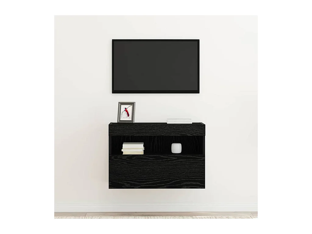Meuble TV mural Chêne noir 60 x 30 x 40 cm Bois d'ingénierie