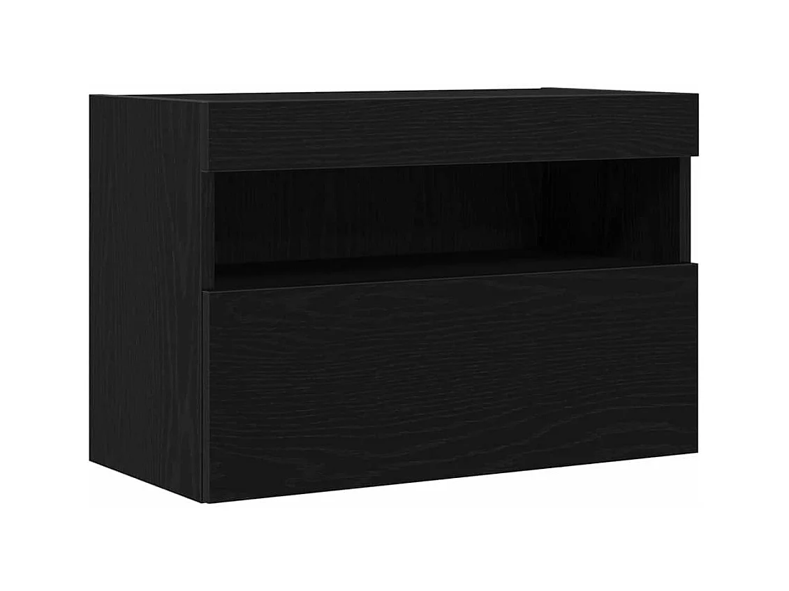 Meuble TV mural Chêne noir 60 x 30 x 40 cm Bois d'ingénierie