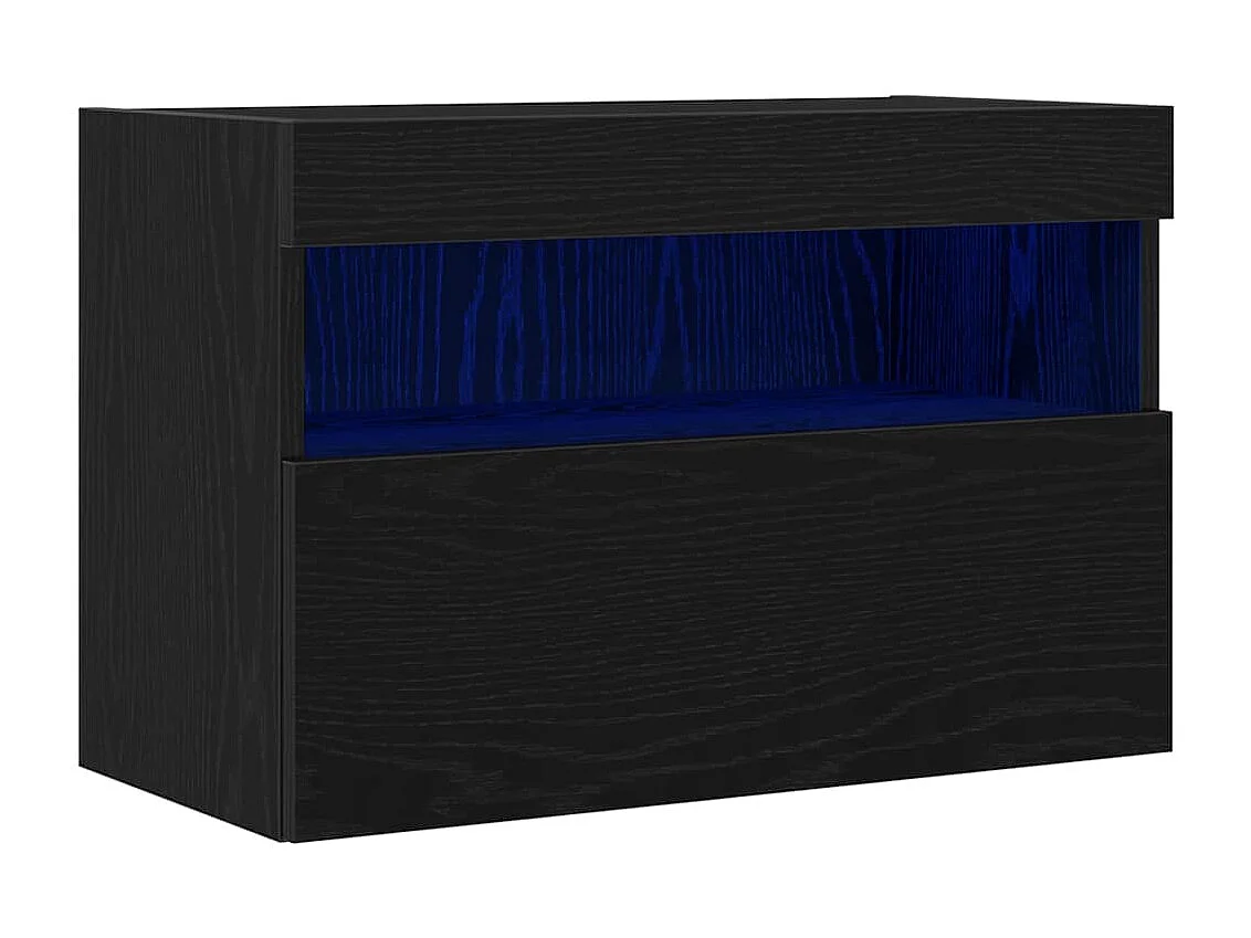 Meuble TV mural Chêne noir 60 x 30 x 40 cm Bois d'ingénierie