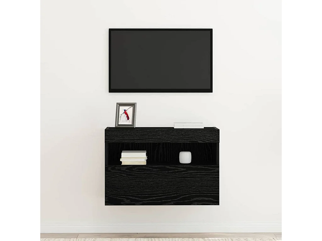 Meuble TV mural Chêne noir 60 x 30 x 40 cm Bois d'ingénierie