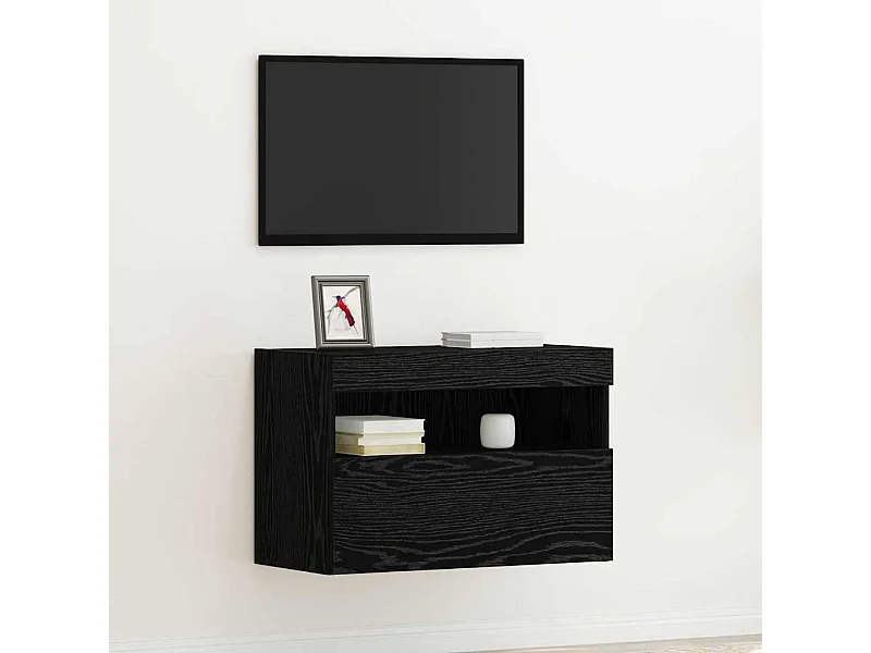 Mueble de TV Montado en la Pared Roble negro 60 x 30 x 40 cm