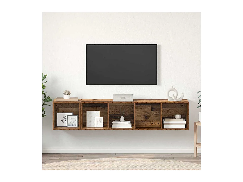 Ensemble de meubles TV 2 pièces Vieux bois 37 x 37 x 142.5 cm