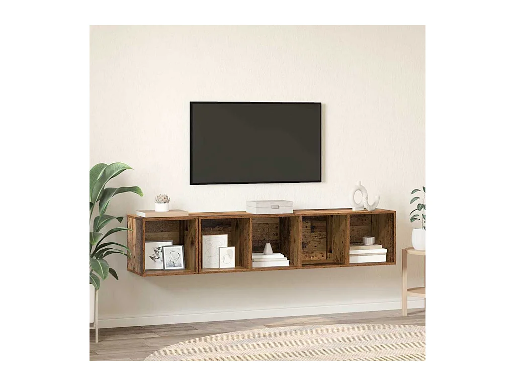 Juego de muebles de TV 2 pcs Madera antigua 37 x 37 x 142.5 cm