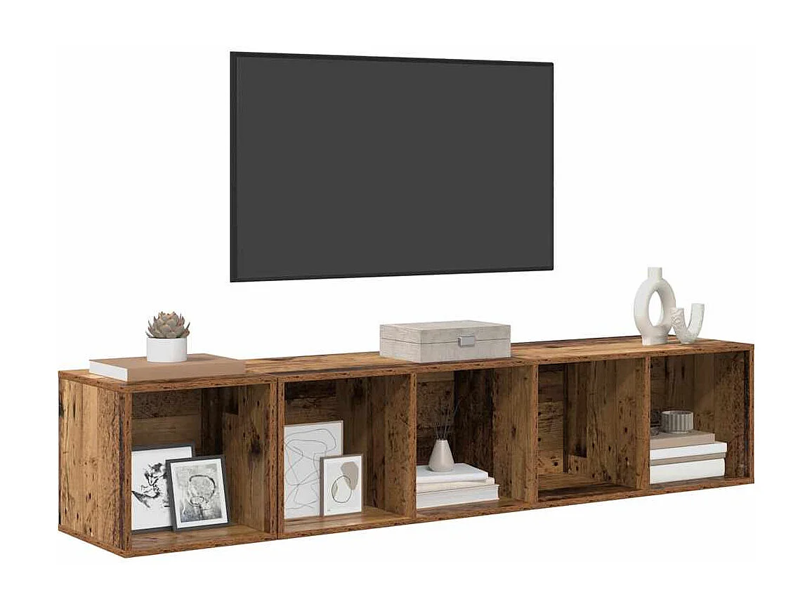 Ensemble de meubles TV 2 pièces Vieux bois 37 x 37 x 142.5 cm