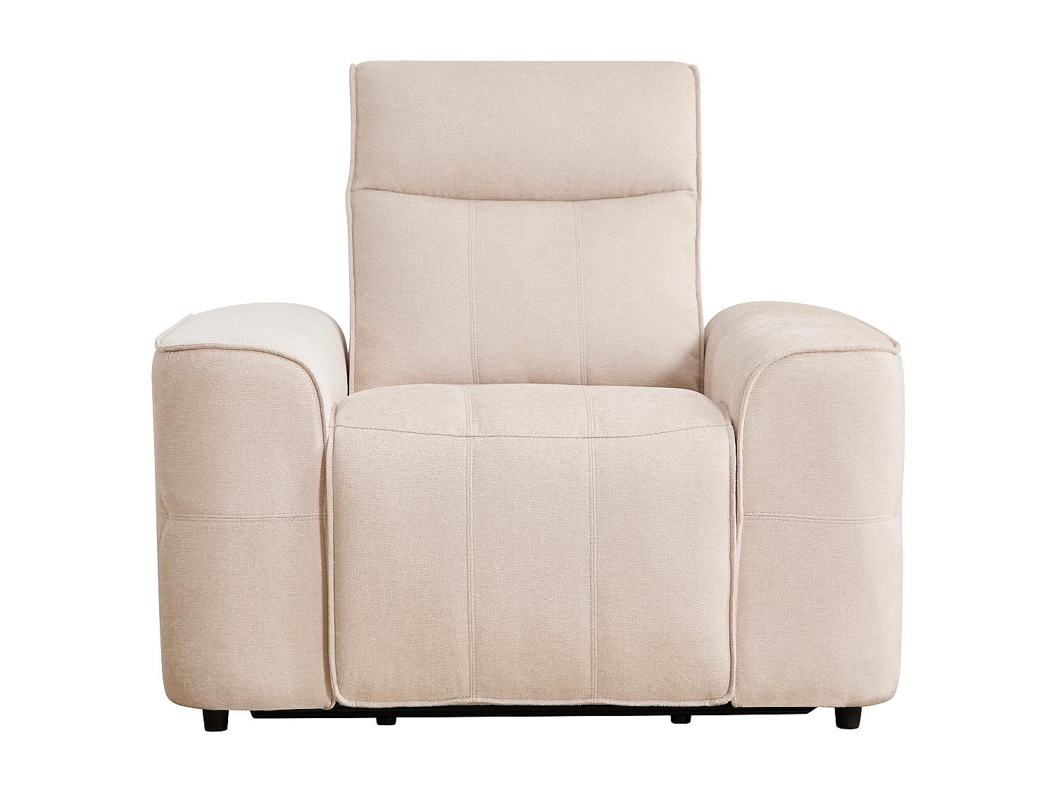 Fauteuil relax électrique en tissu chenille beige SCAMOCO