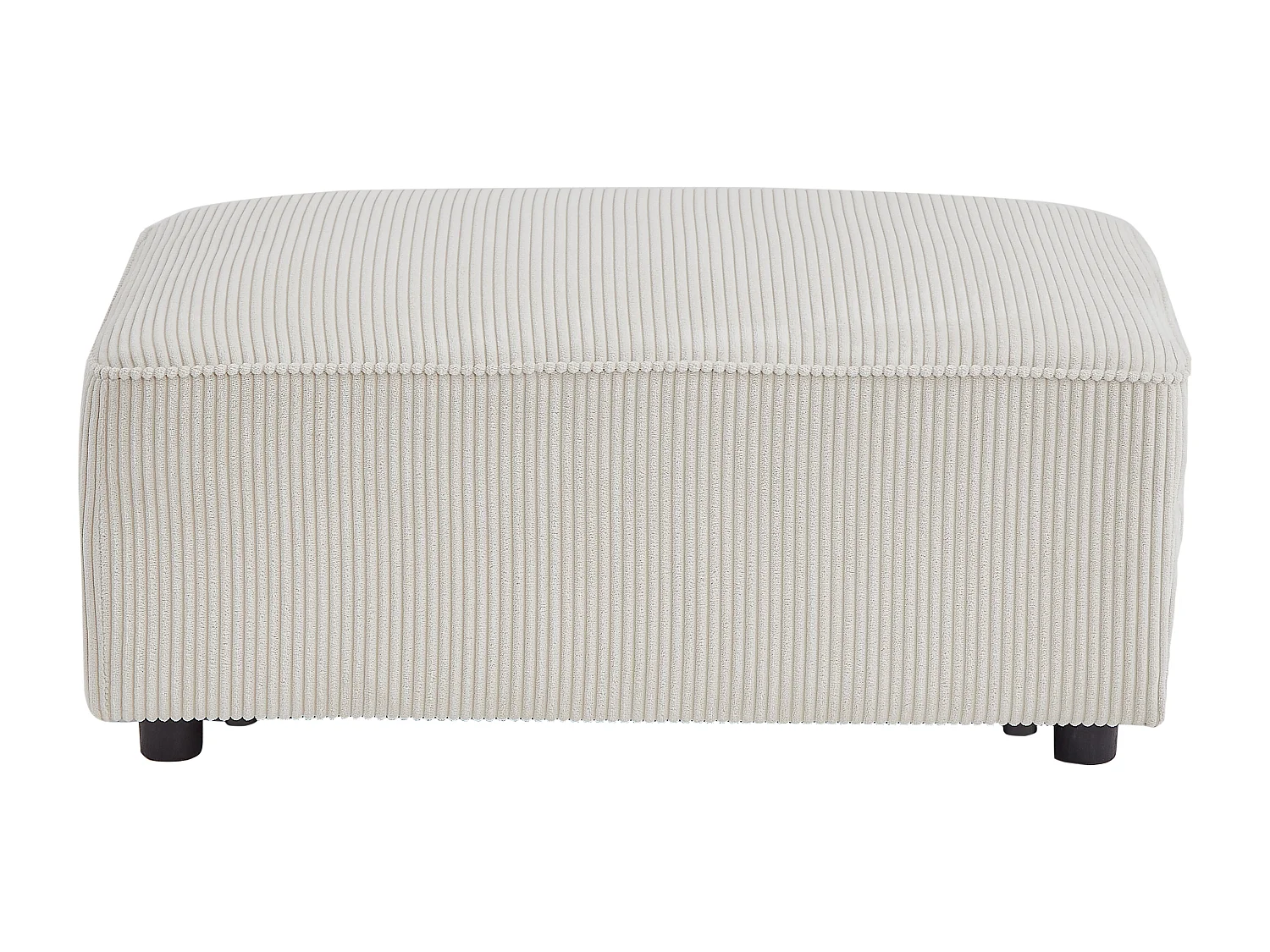Pouf en velours côtelé beige MECODI