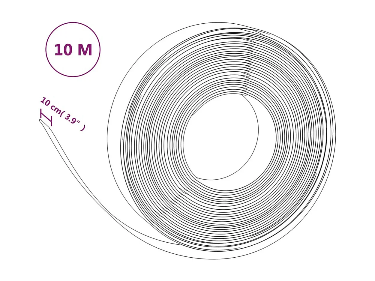Bordures de jardin 2 pcs gris 10 m 10 cm polyéthylène
