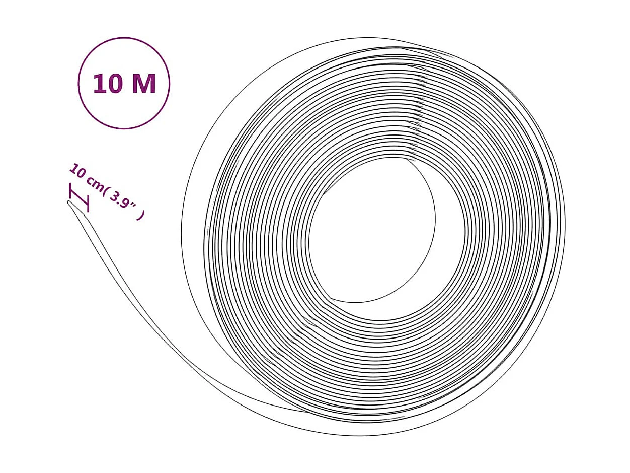 Bordures de jardin 2 pcs marron 10 m 10 cm polyéthylène