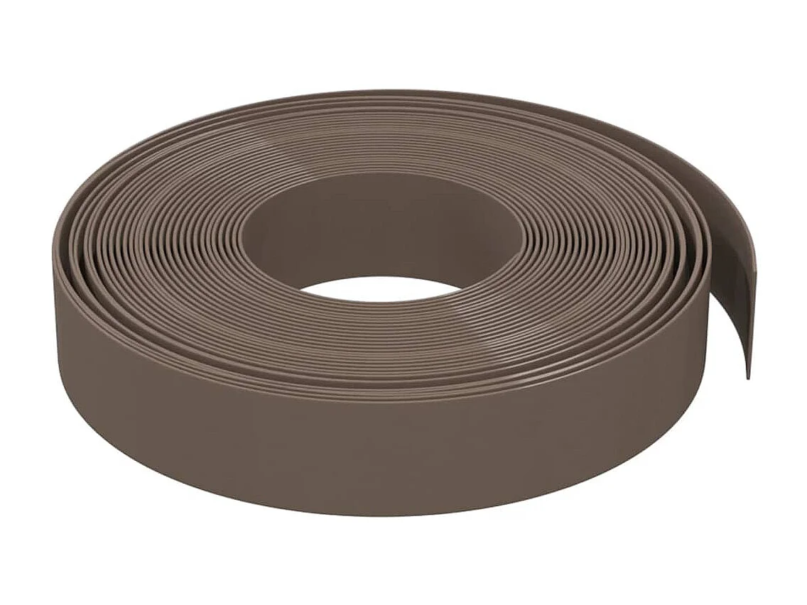 Bordures de jardin 2 pcs marron 10 m 10 cm polyéthylène