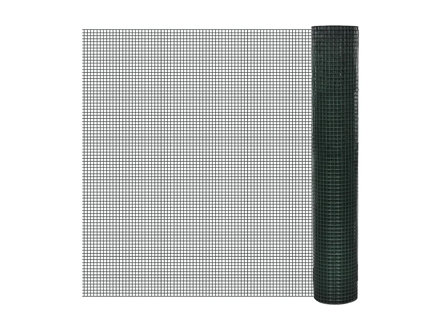 Grillage acier galvanisé et revêtement en PVC 10x1 m vert