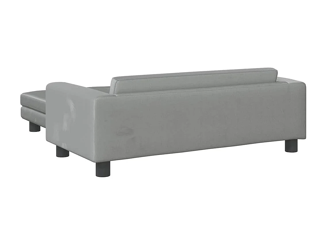 Cama para Cães com Extensão em Veludo Cinza Claro - 100x50x30 cm para Conforto Superior