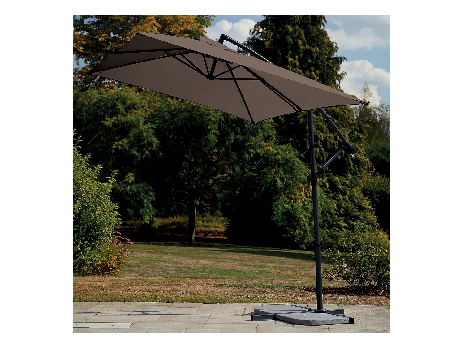 Parasol estructura de metal con pie desviado 3 x 2 m