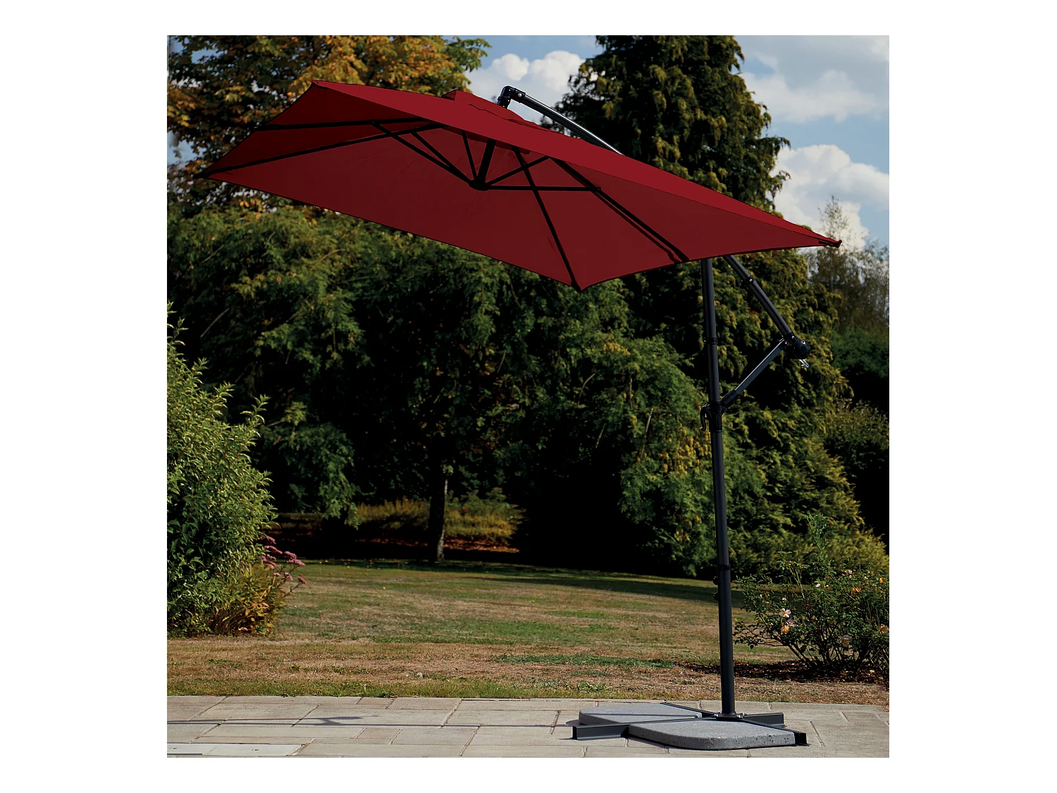 Parasol estructura de metal con pie desviado 3 x 2 m