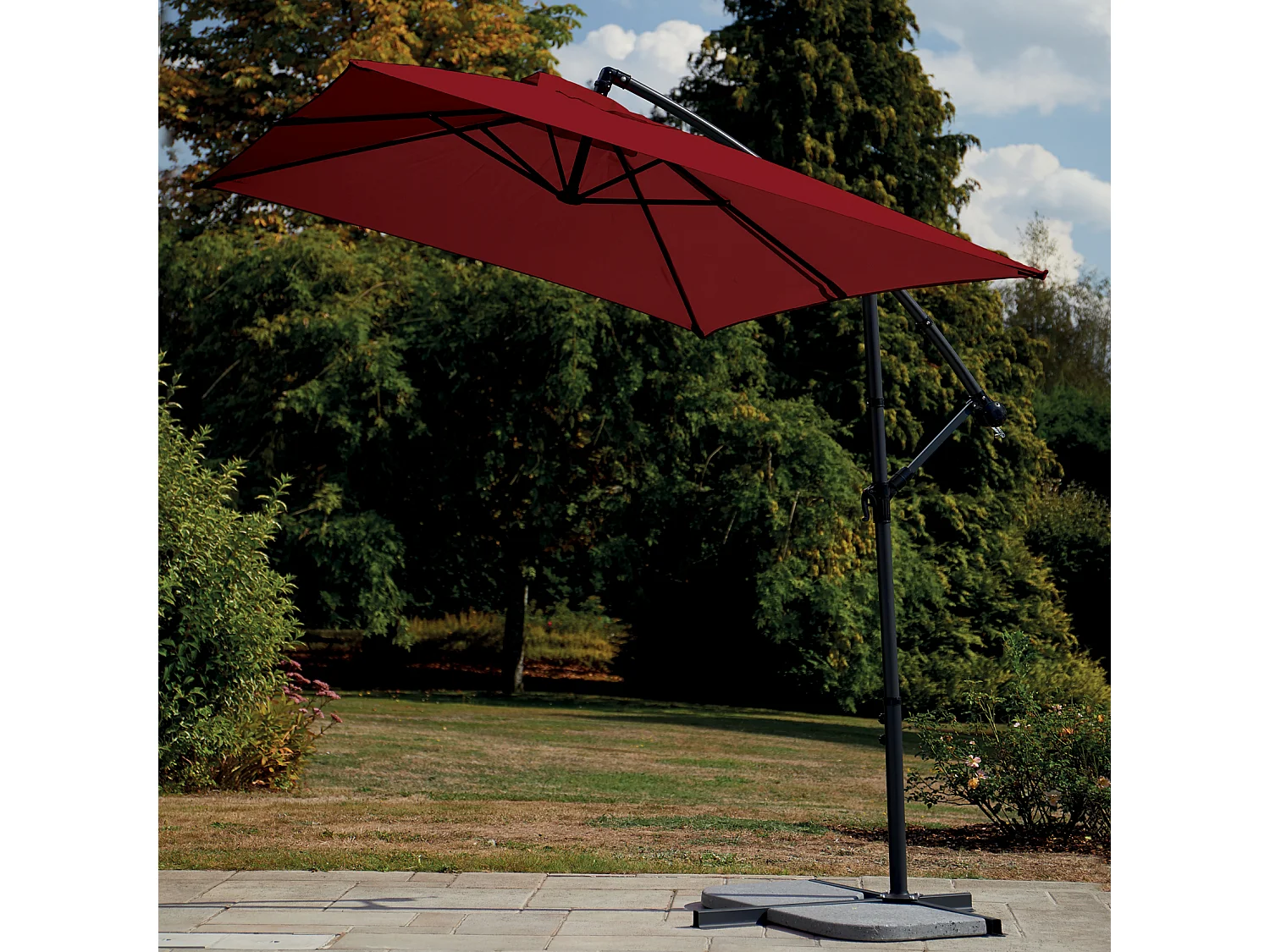 Parasol estructura de metal con pie desviado 3 x 2 m
