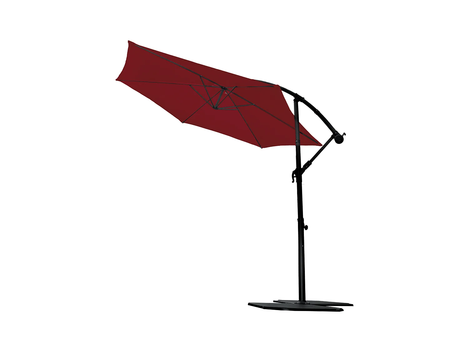 Parasol desviado efecto mate con manivela Ø3m