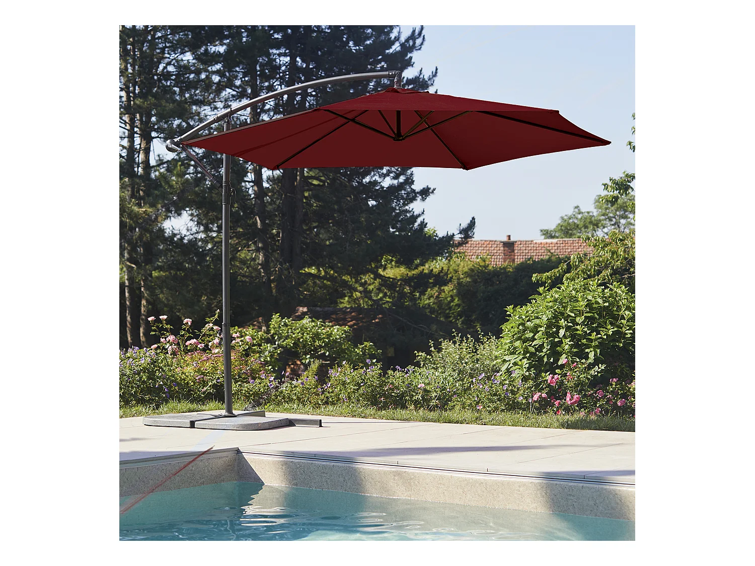 Parasol desviado efecto mate con manivela Ø3m