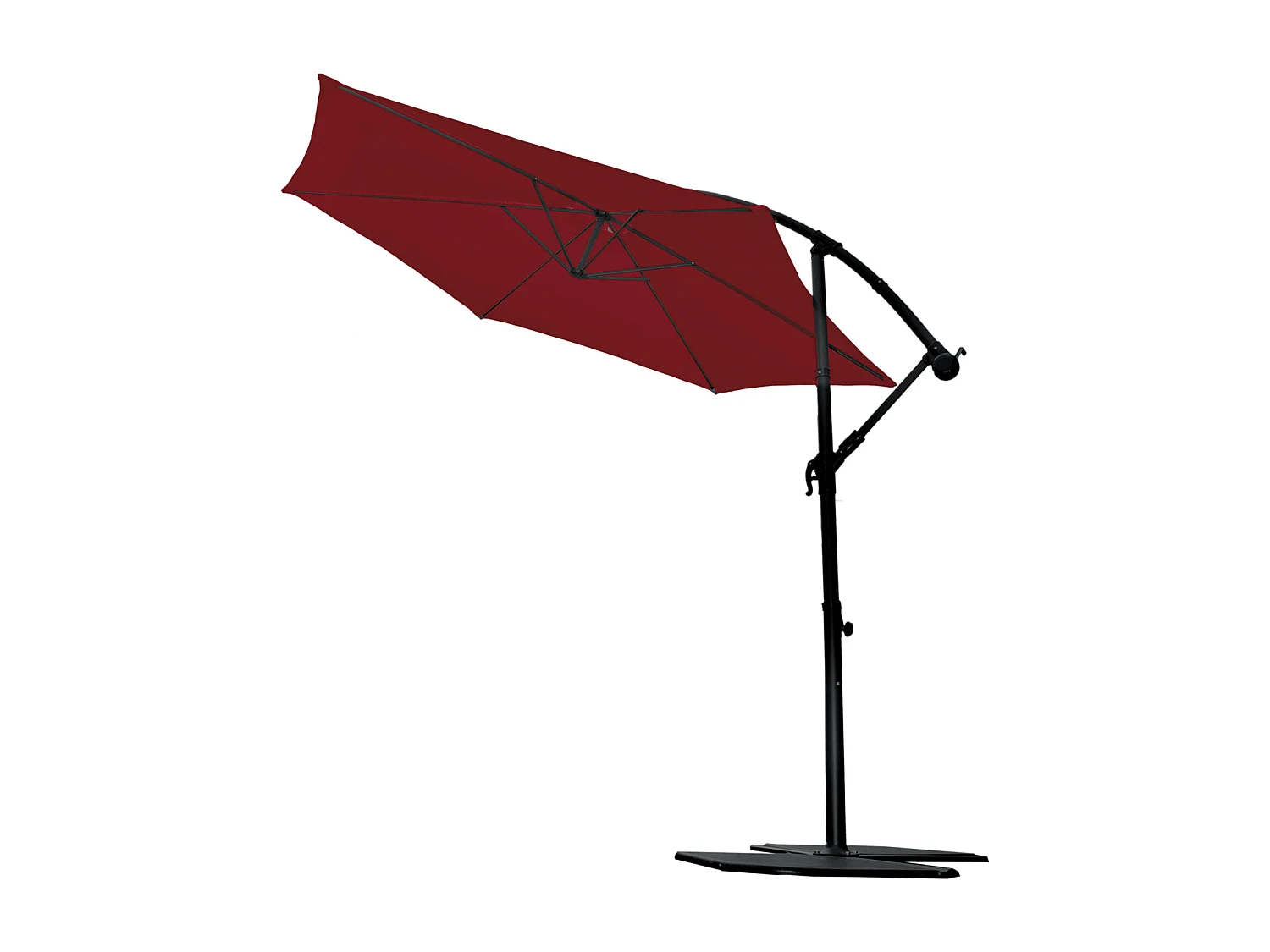 Parasol desviado efecto mate con manivela Ø3m