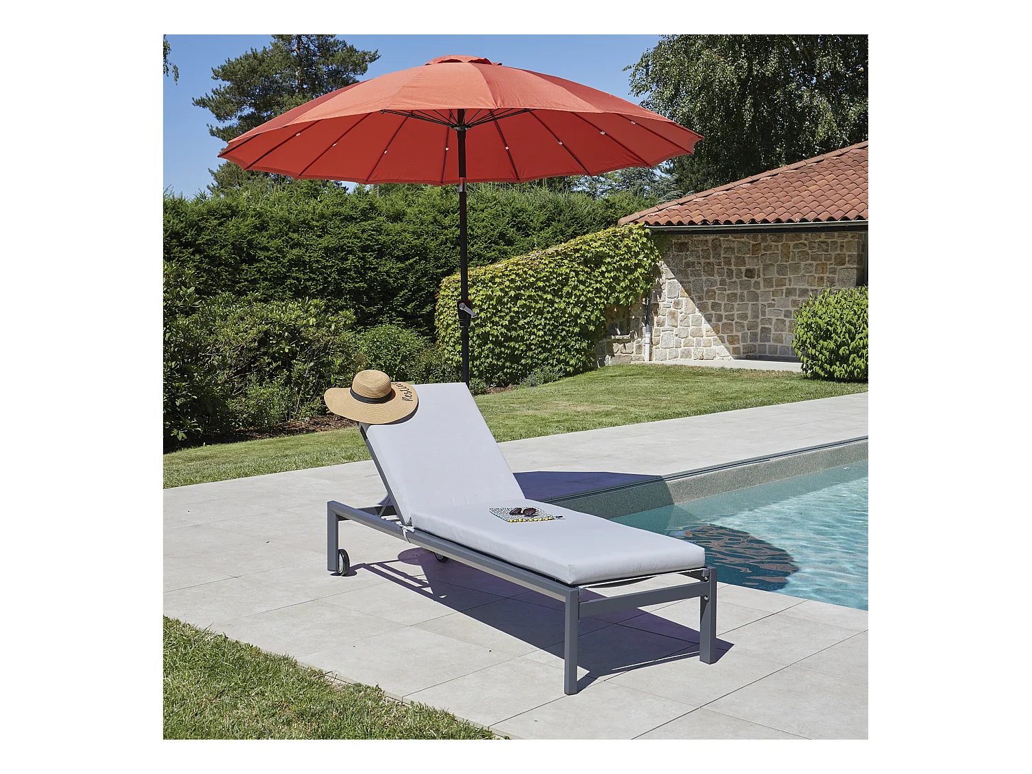 Parasol efecto paraguas compuesto de 16 varillas