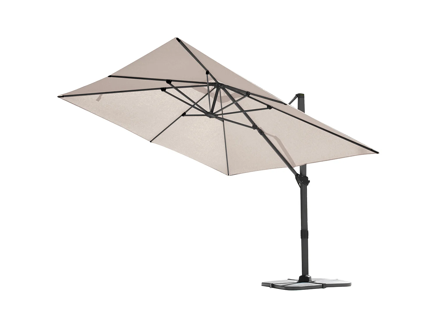 Gran sombrilla rectangular con rotación de 360°