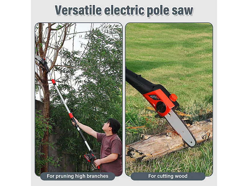 Taille-haie rétractable rechargeable 20 V, batterie 4000mAh, 420mm