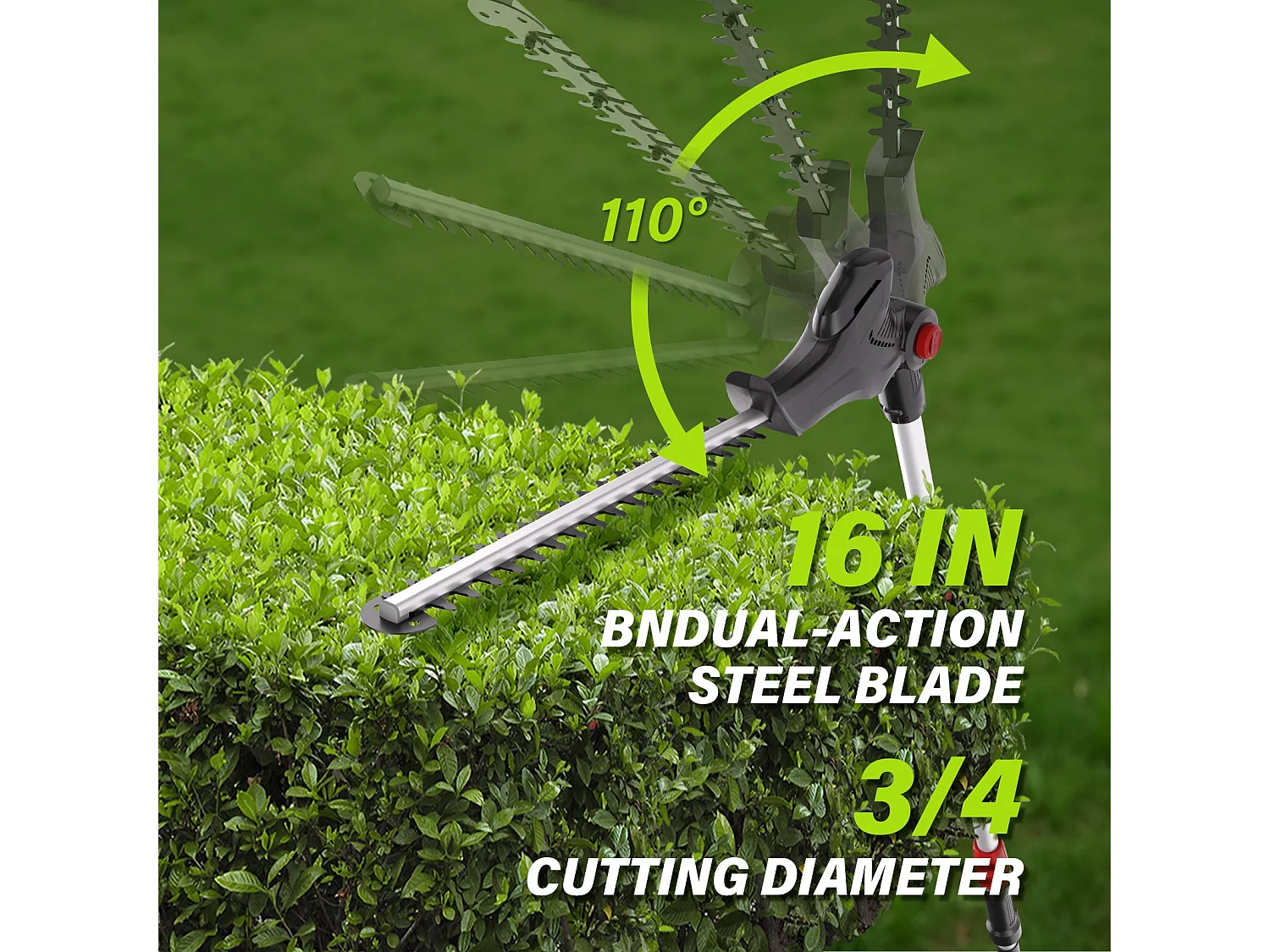 Taille-haie rétractable rechargeable 20 V, batterie 4000mAh, 420mm