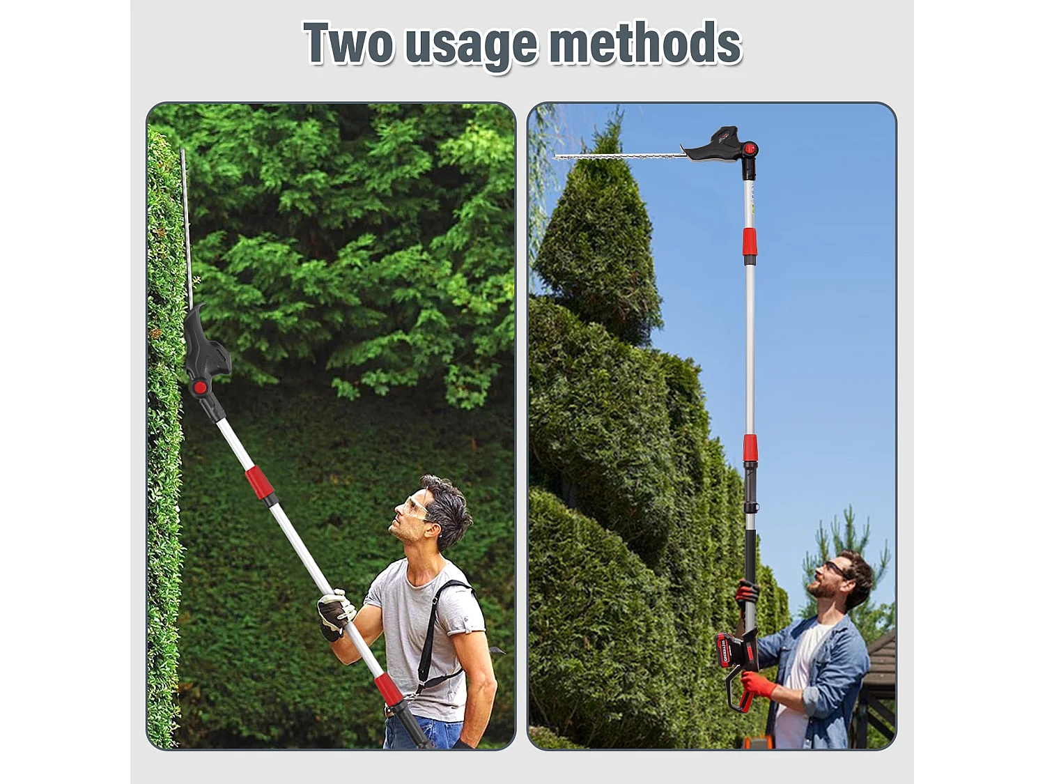 Taille-haie rétractable rechargeable 20 V, batterie 4000mAh, 420mm