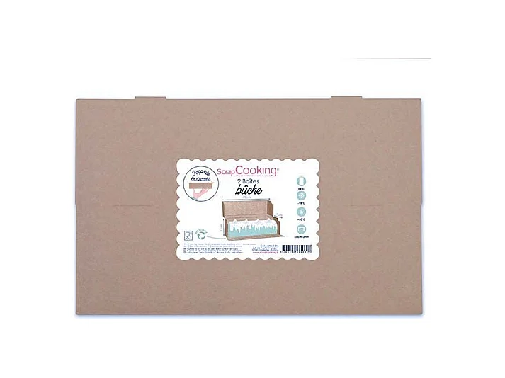 2 boîtes en carton pour bûche de Noël 35 x 11 x 11 cm
