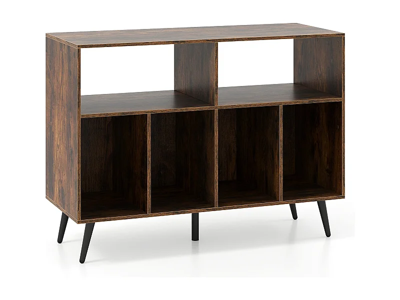 Supporto per giradischi a 3 livelli con ripiani per la conservazione dei vinili Mobile per giradischi marrone