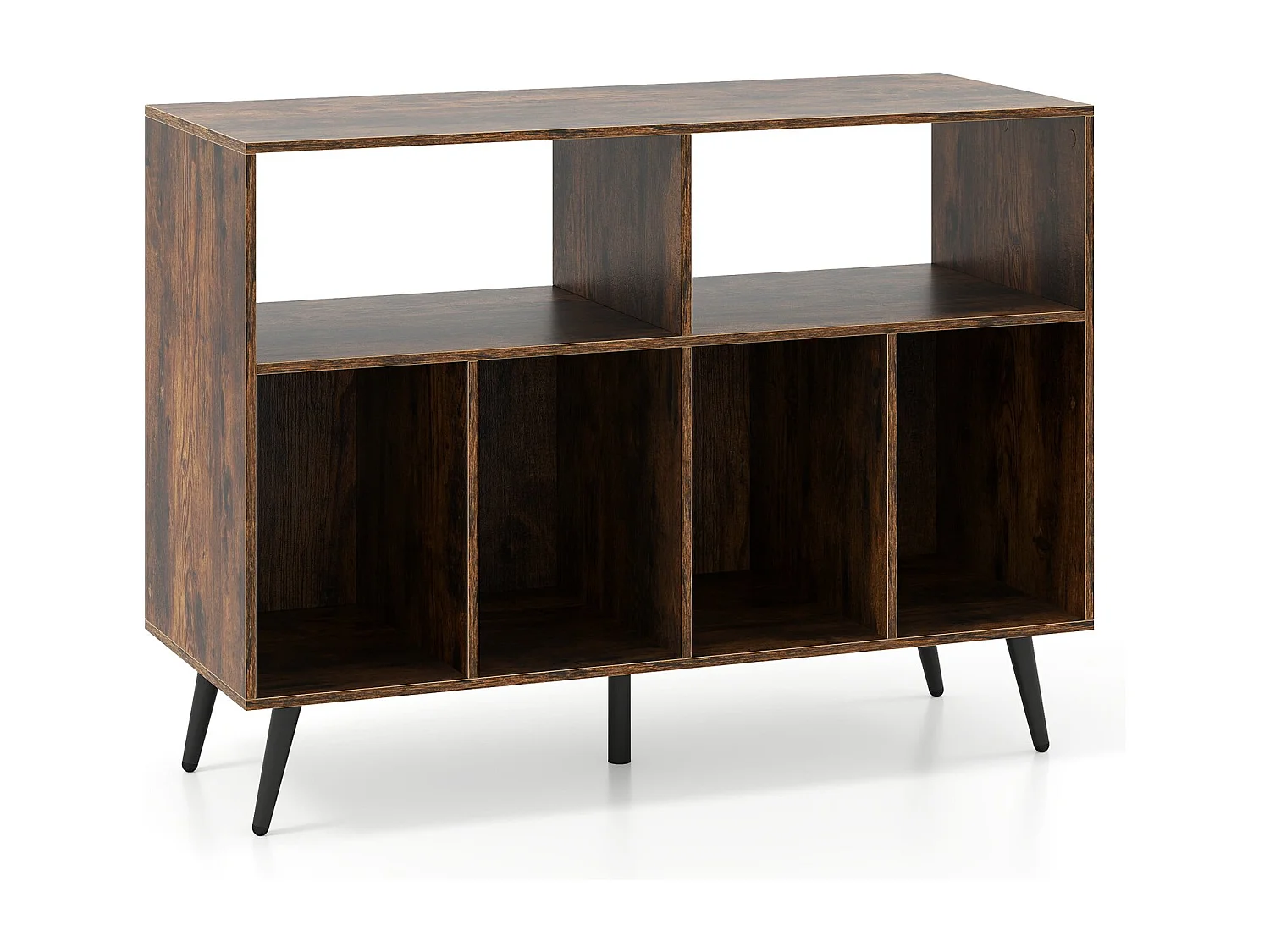 Supporto per giradischi a 3 livelli con ripiani per la conservazione dei vinili Mobile per giradischi marrone