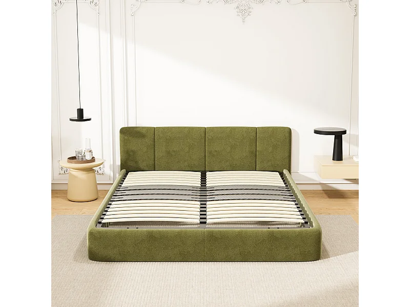 Cadre lattes 160x200 cm, 2x15 Lattes Peuplier Naturel