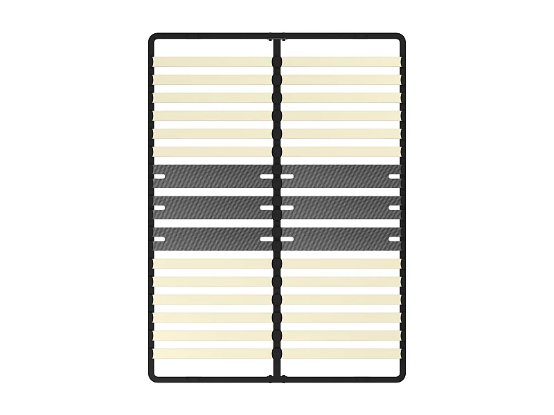 Cadre lattes 140x200 cm, 2x15 Lattes Peuplier Naturel