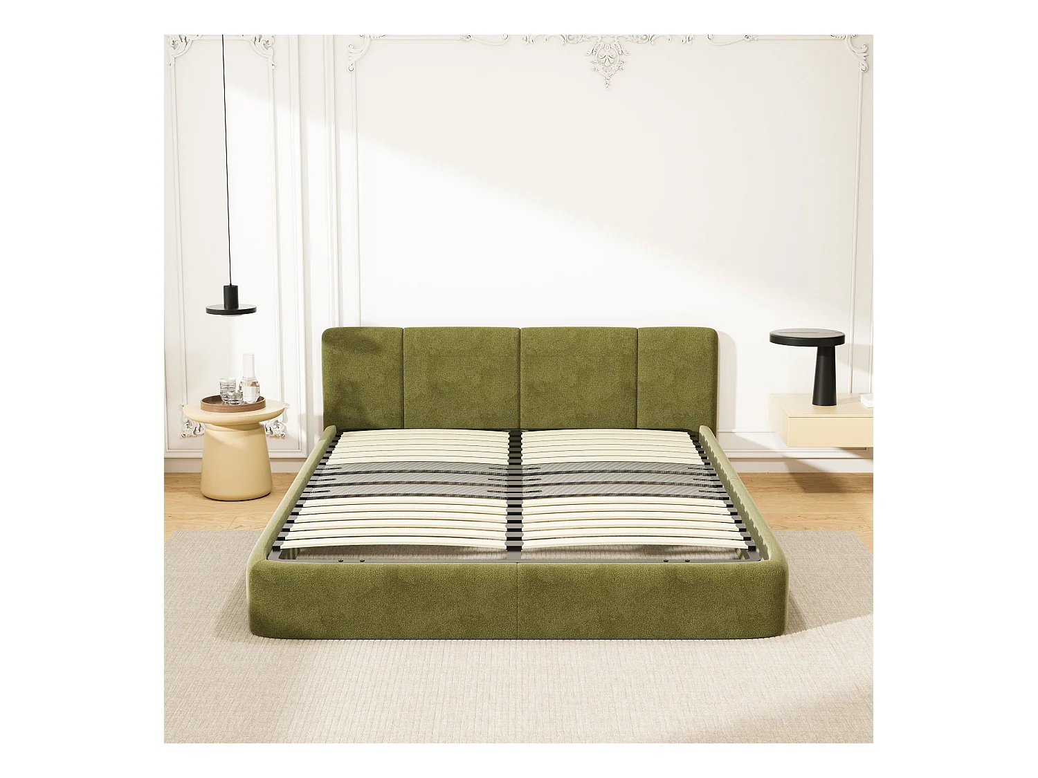 Cadre lattes 140x200 cm, 2x15 Lattes Peuplier Naturel