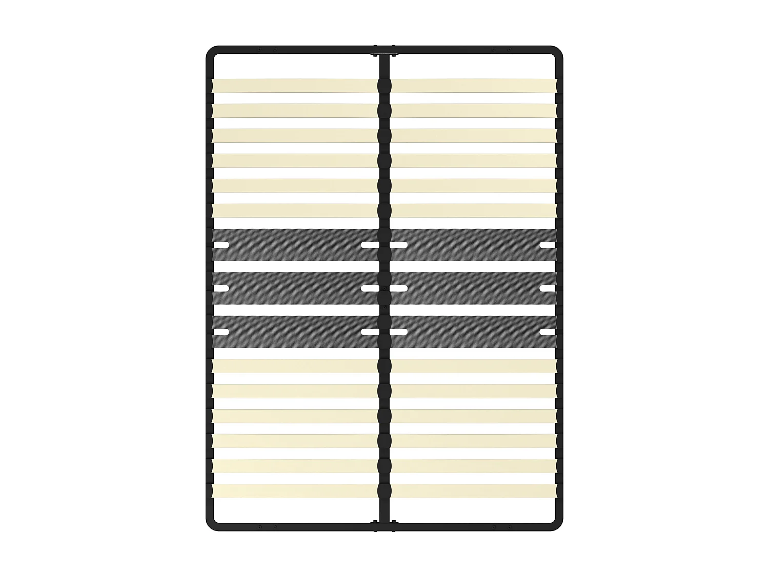 Cadre lattes 140x200 cm, 2x15 Lattes Peuplier Naturel