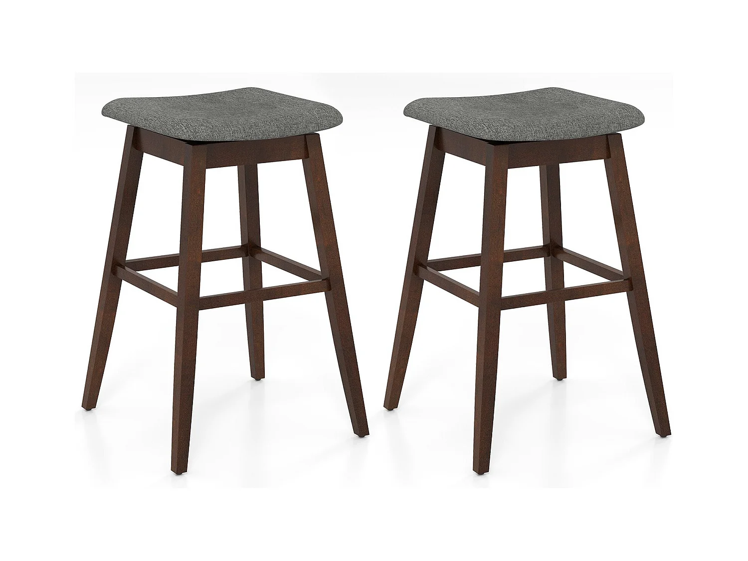 2er Set Barhocker mit Fußstütze 360° Drehbarer Thekenhocker Gepolsterter Bistrohocker