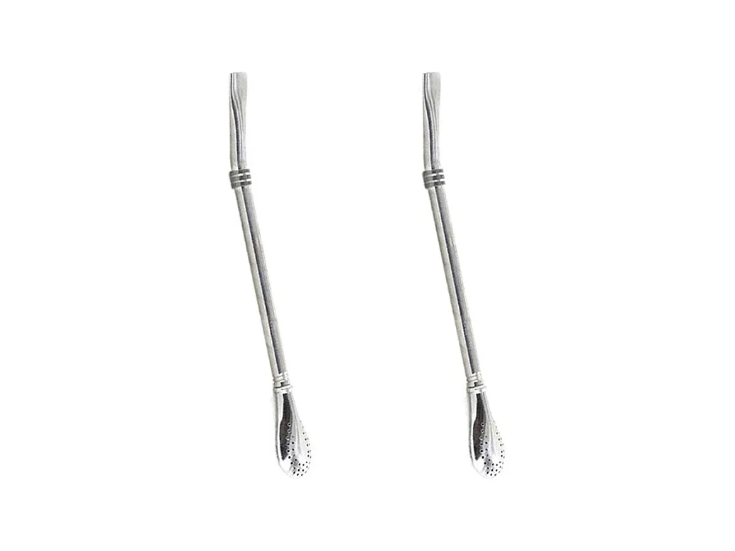 2 pailles inox avec filtre intégré pour thé et infusions