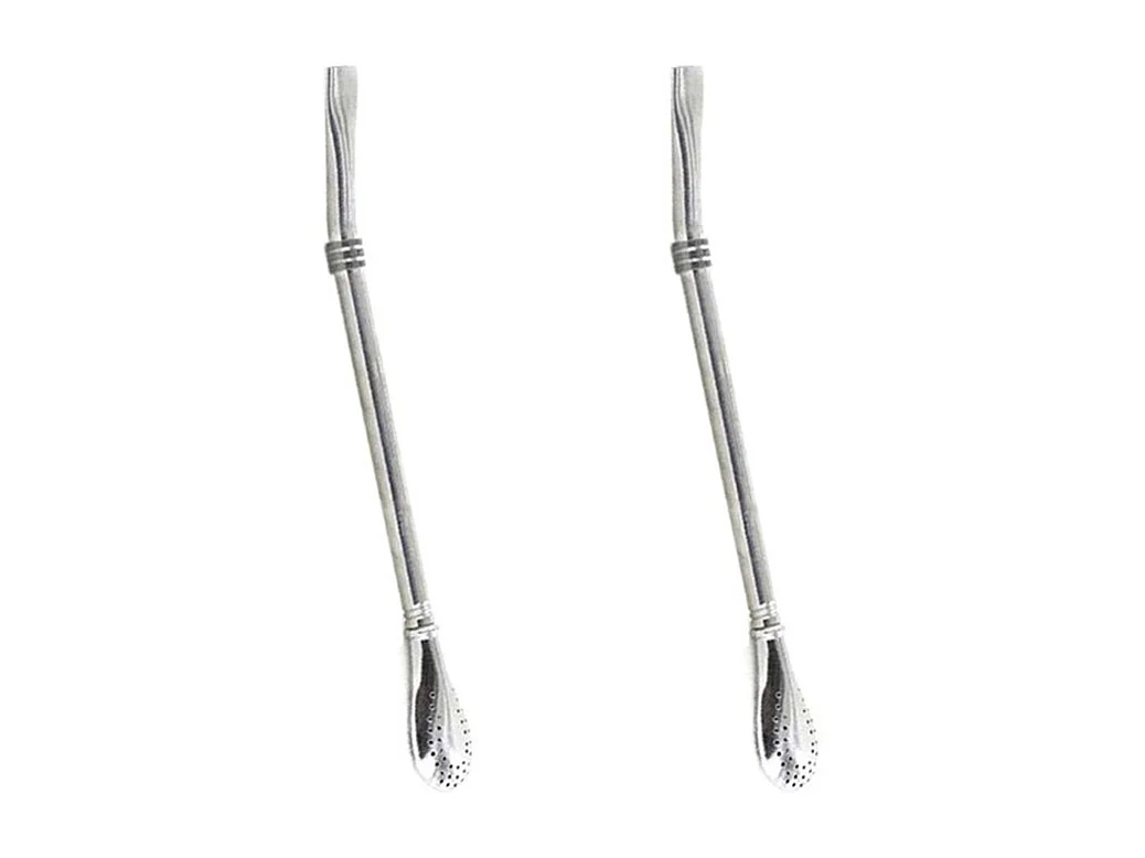 2 pailles inox avec filtre intégré pour thé et infusions