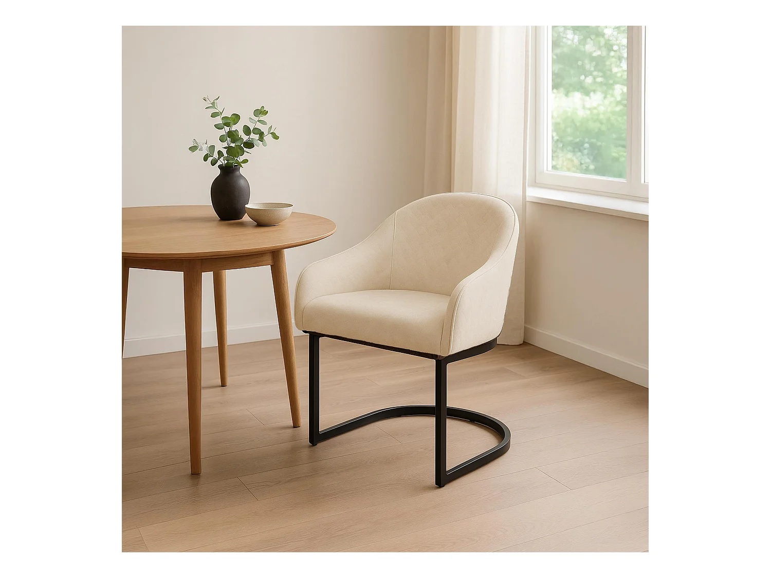 chaise salle à manger - Velours - Crème - Jarik