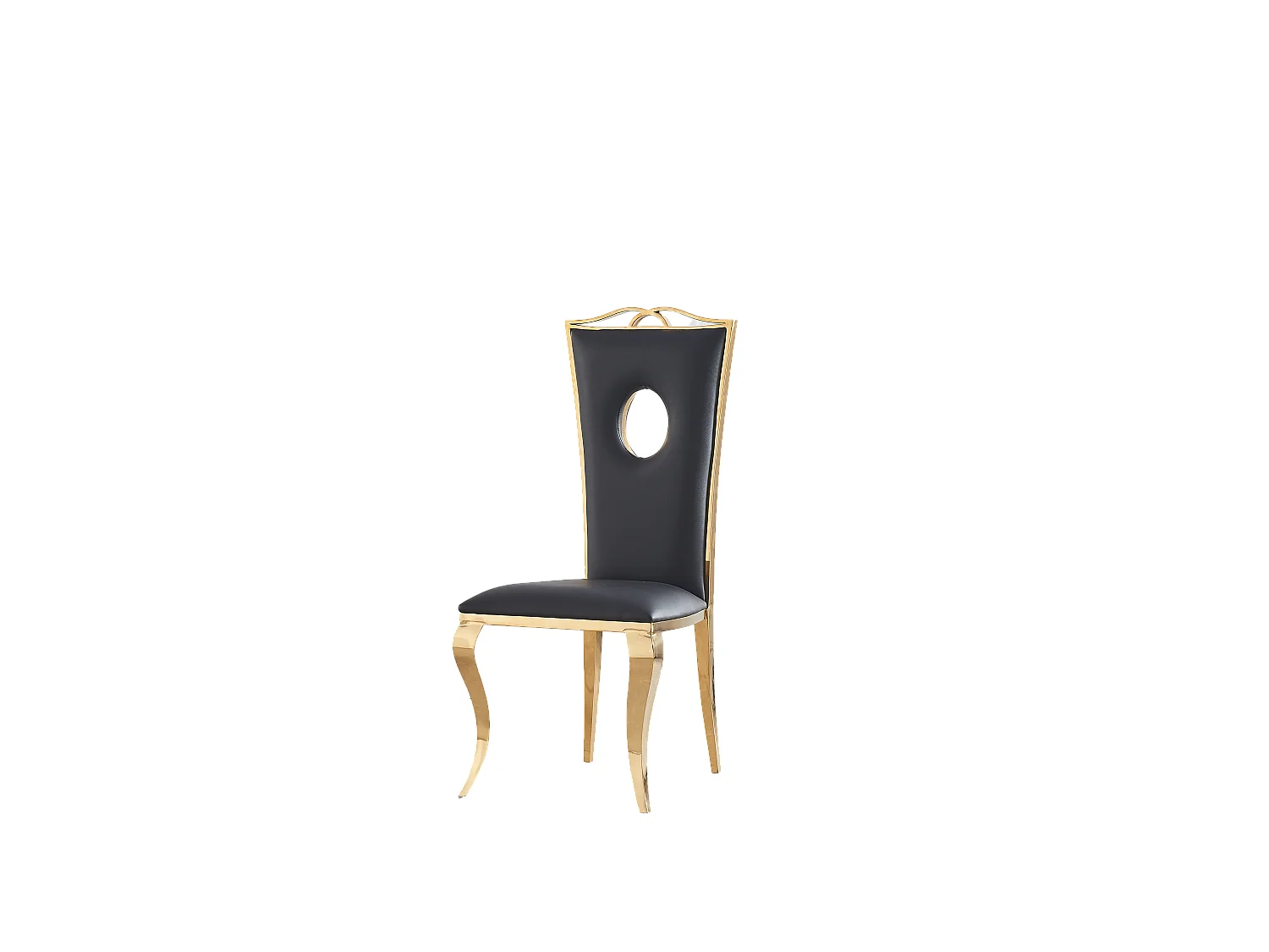 Lot de 4 Chaises Baroque ROYAL Gold Simili Noir