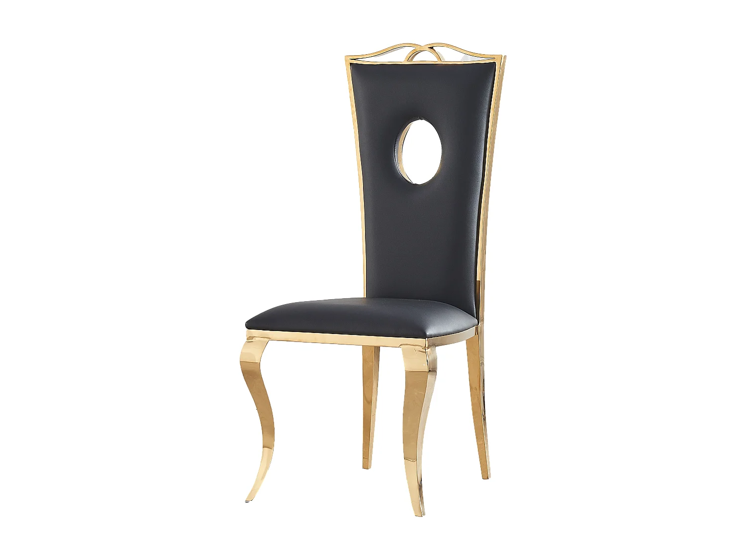 Lot de 4 Chaises Baroque ROYAL Gold Simili Noir
