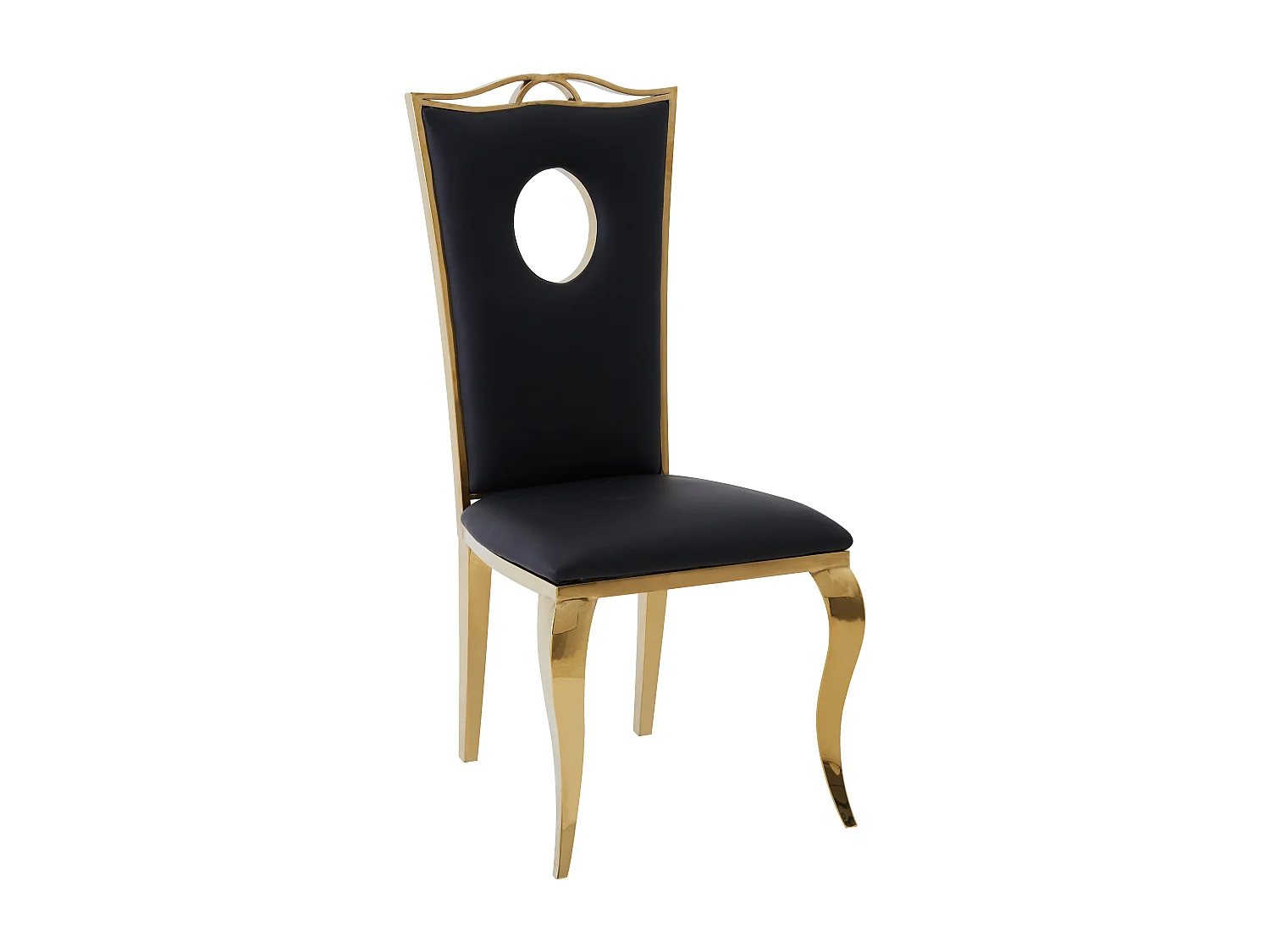 Lot de 4 Chaises Baroque ROYAL Gold Simili Noir