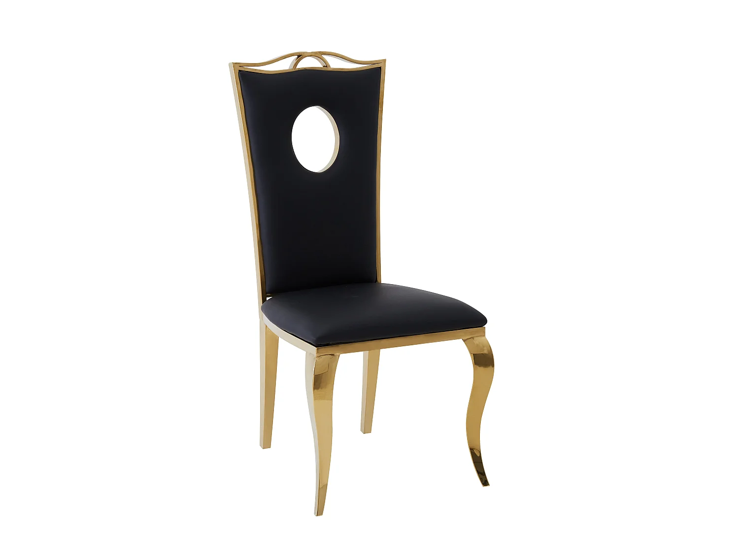 Lot de 4 Chaises Baroque ROYAL Gold Simili Noir