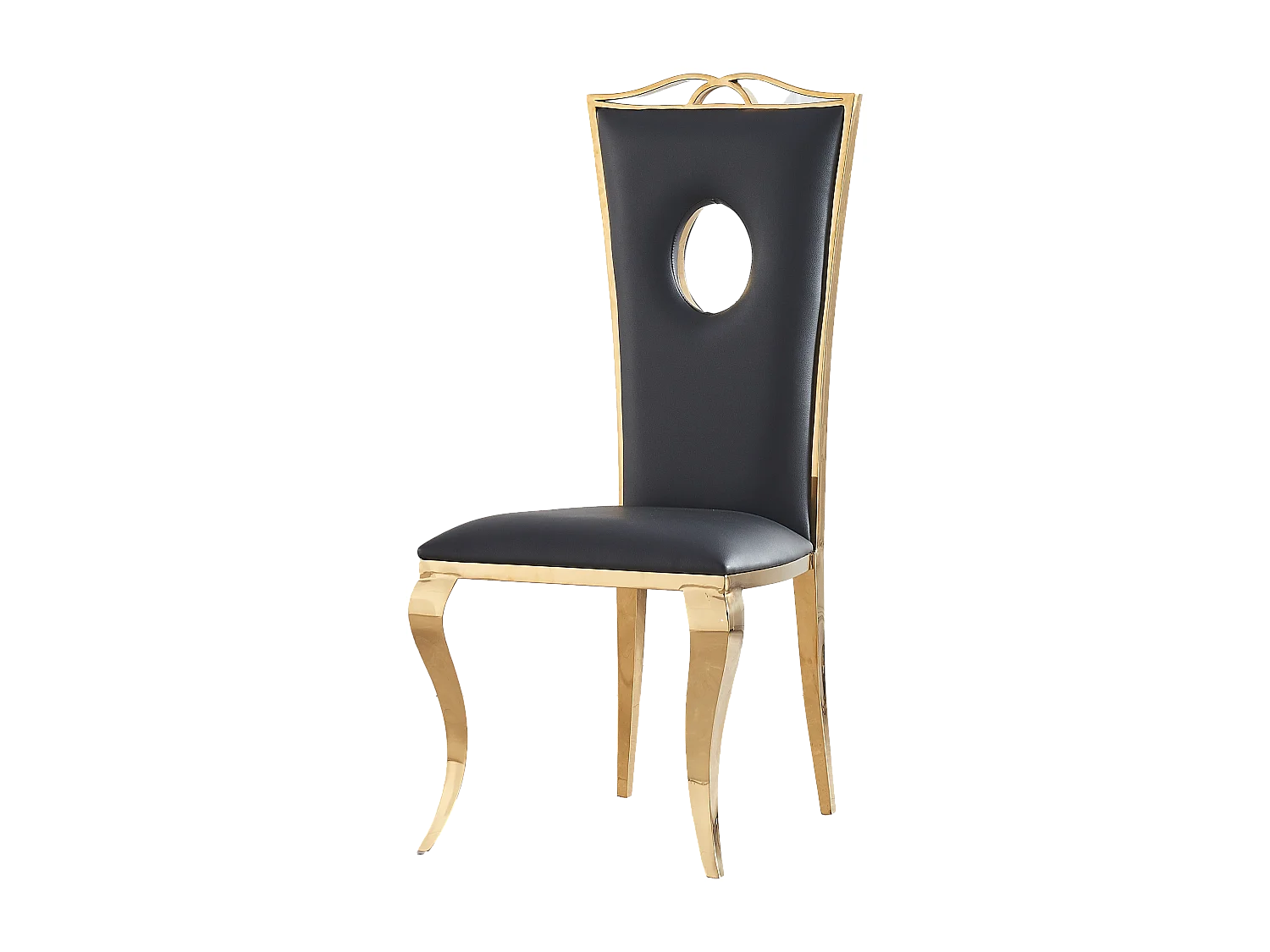Lot de 4 Chaises Baroque ROYAL Gold Simili Noir