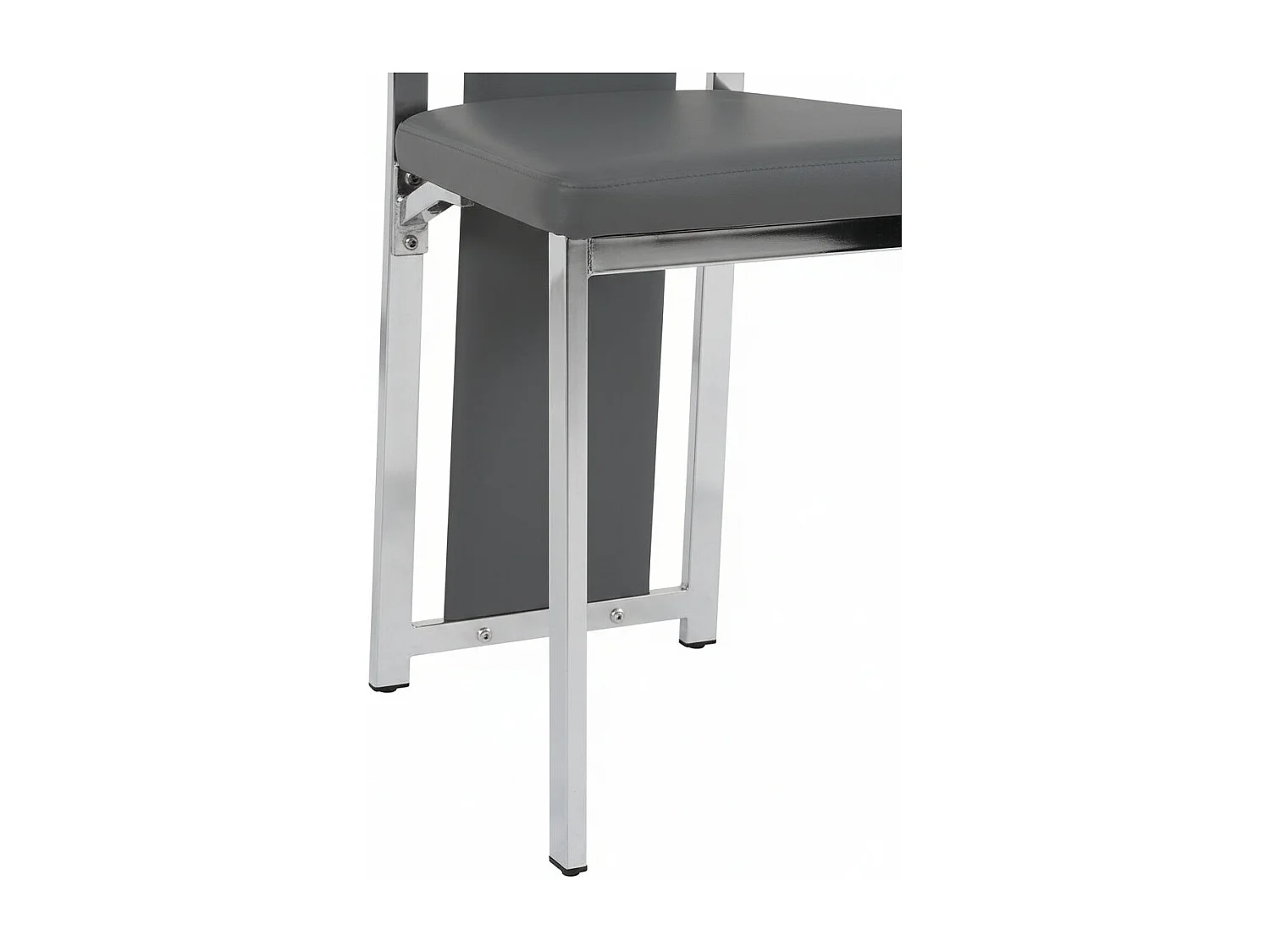 Lot de 6 chaises Dana simili cuir  Gris contour chromé