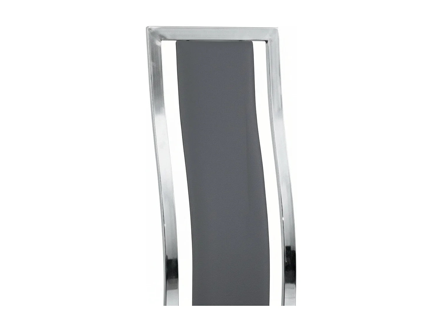 Lot de 6 chaises Dana simili cuir  Gris contour chromé