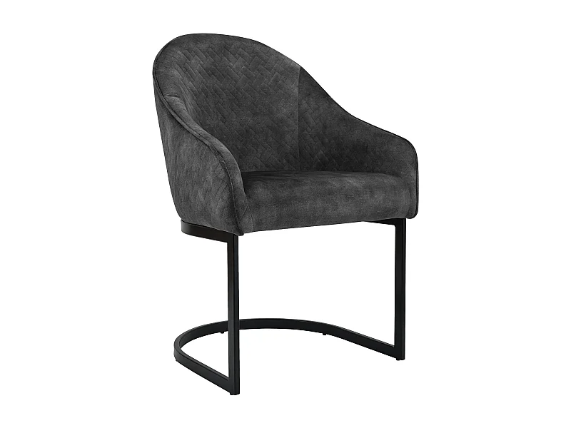 chaise salle à manger - Velours - Gris foncé - Jarik