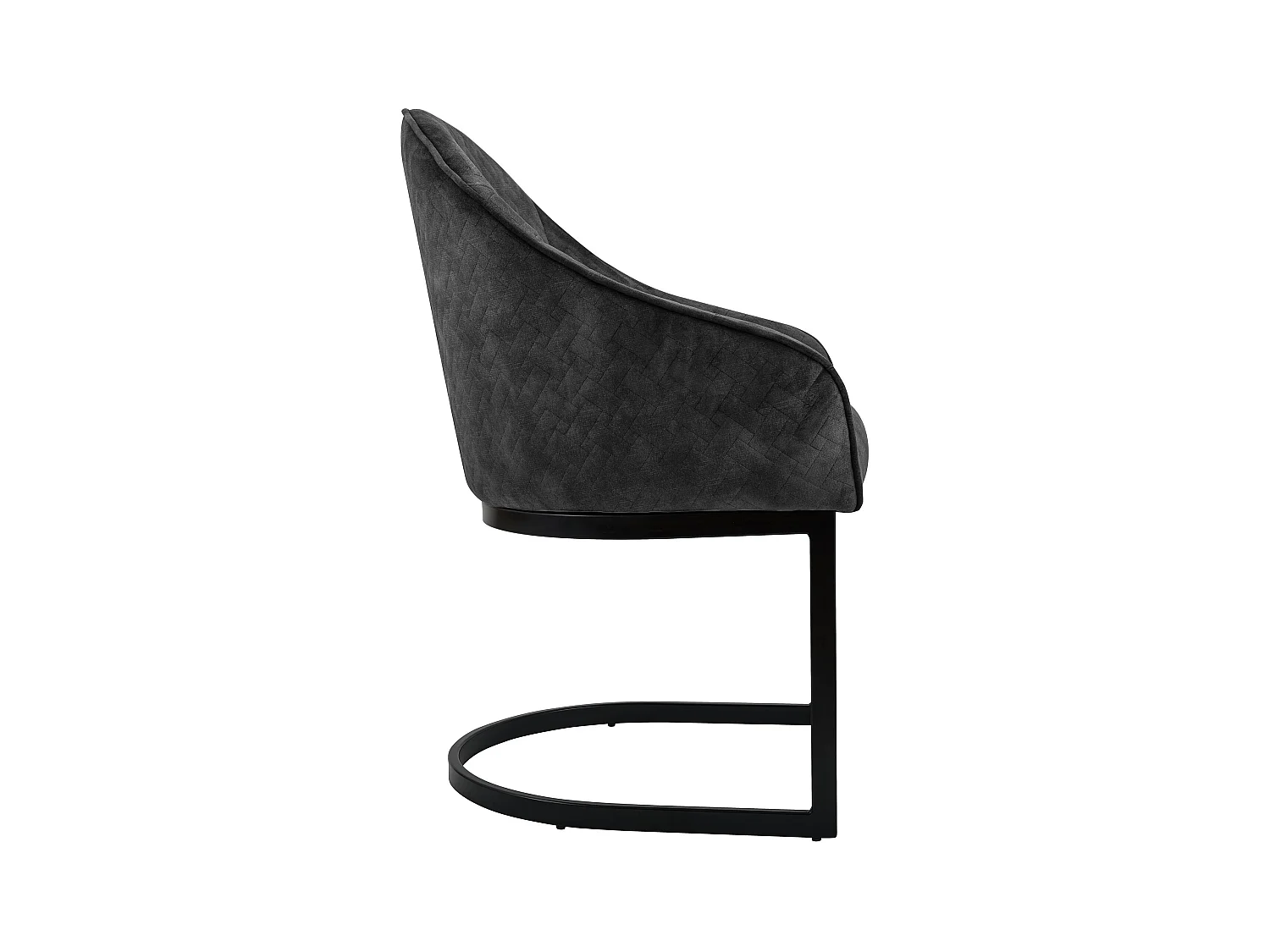 chaise salle à manger - Velours - Gris foncé - Jarik